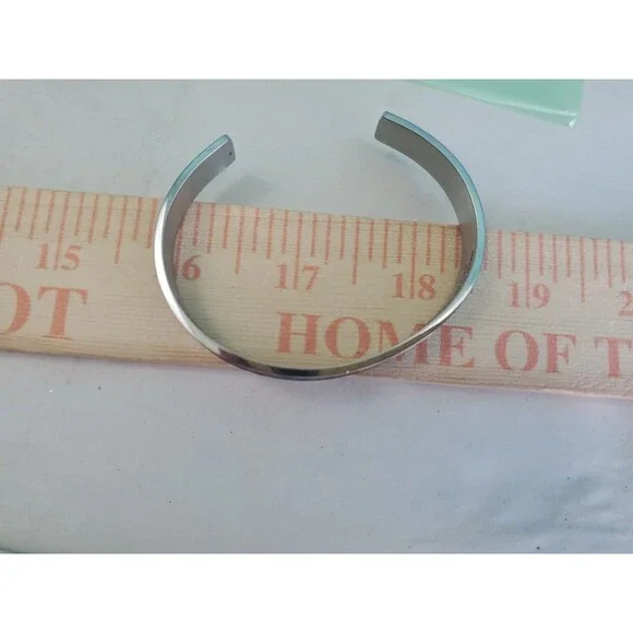 Inspirational Cuff Bracelet Gift Stainless Steel Engraved Bangle - Picture 10 of 11